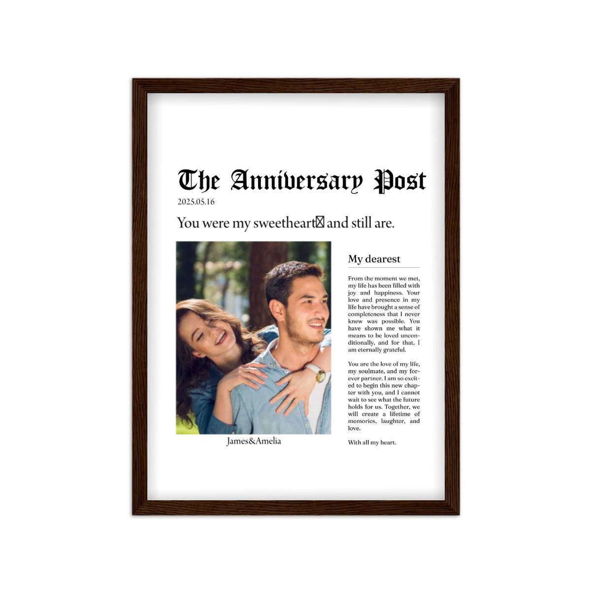 Customized couple memory wall painting