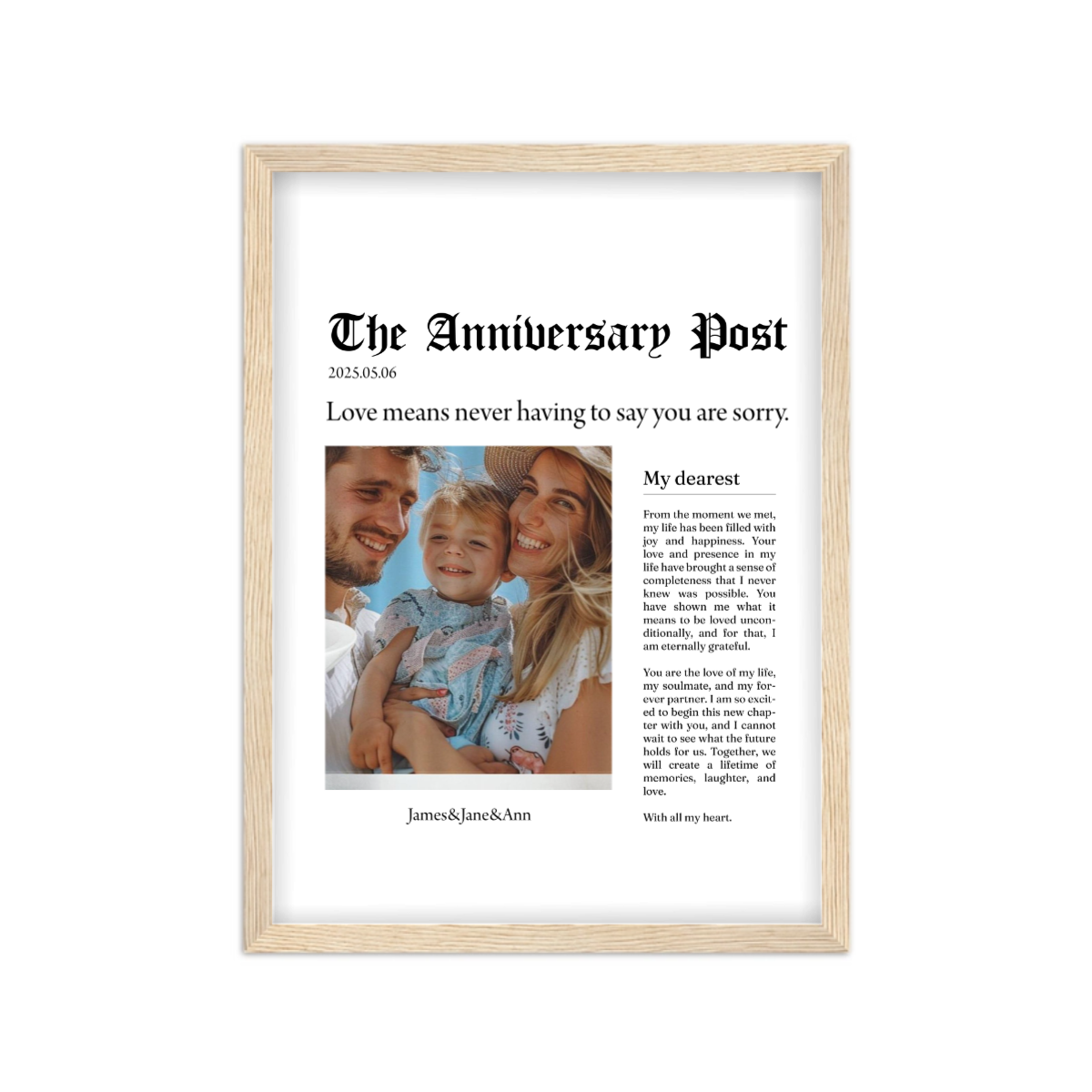 Customized couple memory wall painting
