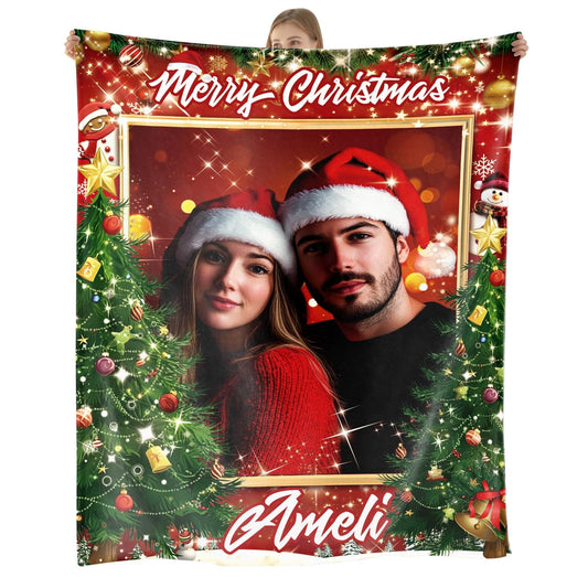 Customizable Christmas Throw with Photo