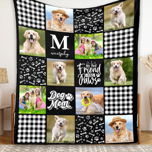 Photo Collage Personalized DOG MOM Unique Quilt Fleece Blanket - yyingli