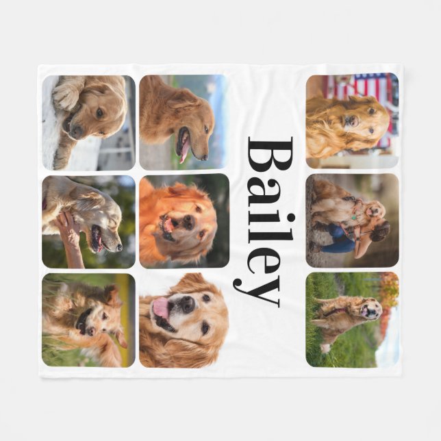 Modern Pet Photo Collage Personalized Dog Lover Fleece Blanket - yyingli