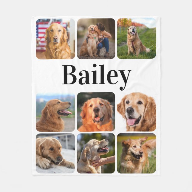 Modern Pet Photo Collage Personalized Dog Lover Fleece Blanket - yyingli